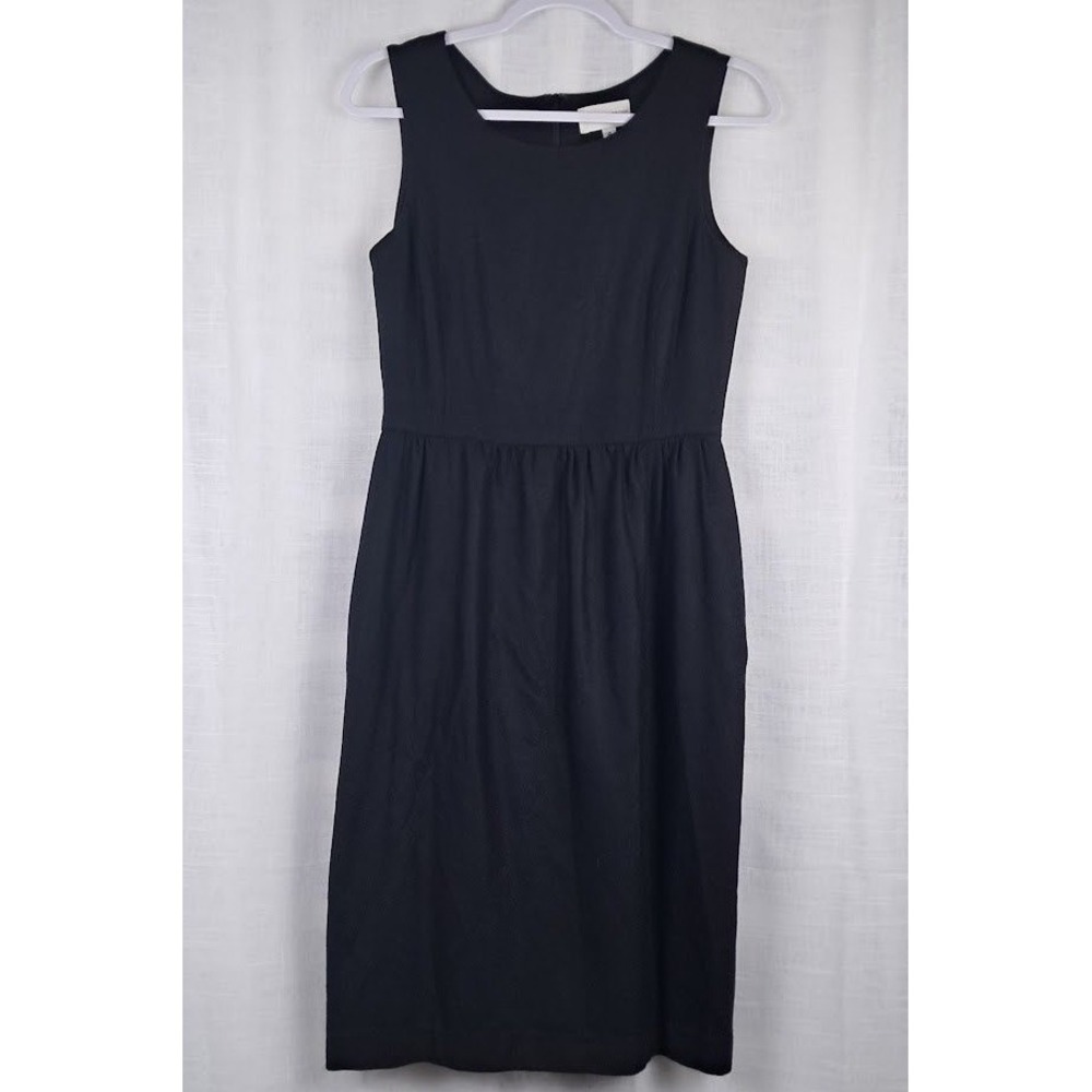 Charlotte Brody 4 Black Textured Wool Cashmere Sleeveless Sheath Dress Lined